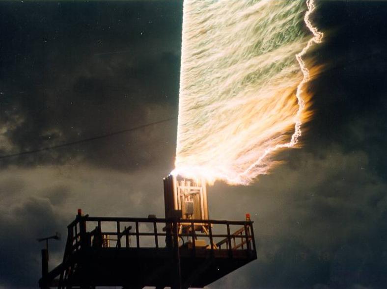 Triggered lightning, courtesy University of Florida.
